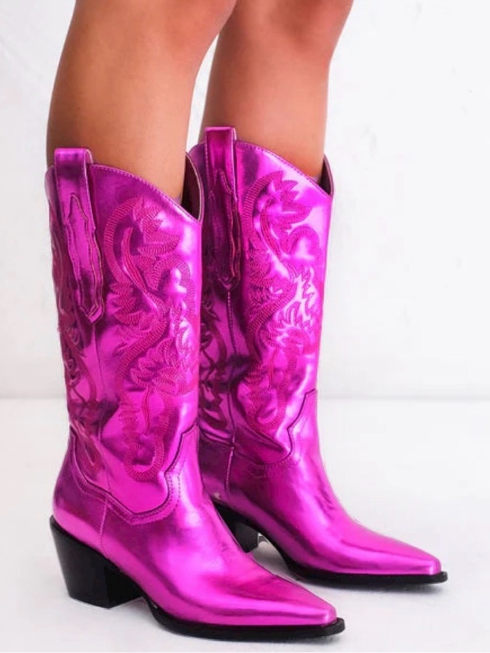 Billini Danilo Western Fuchsia Metallic Boot